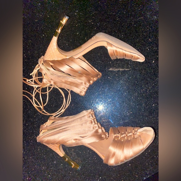 Tom Ford for Gucci satin strappy bamboo heels sz. 37.5C - Picture 7 of 16